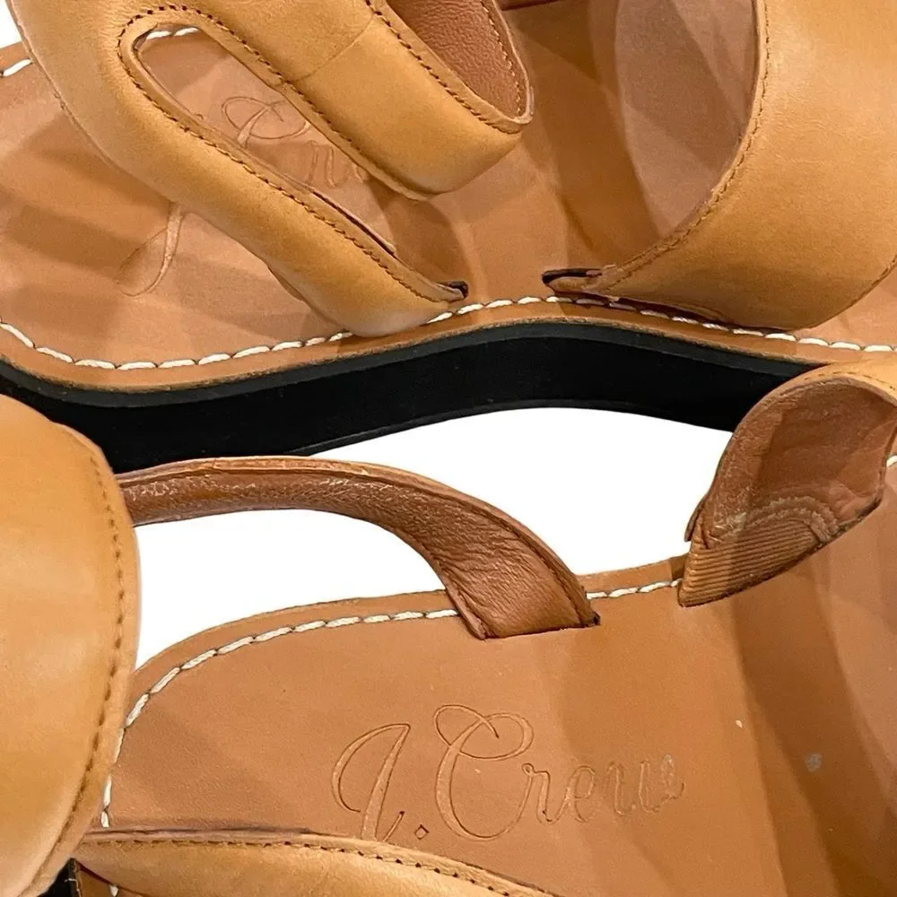 J. Crew, Leather Sandals, Tan, Size 8